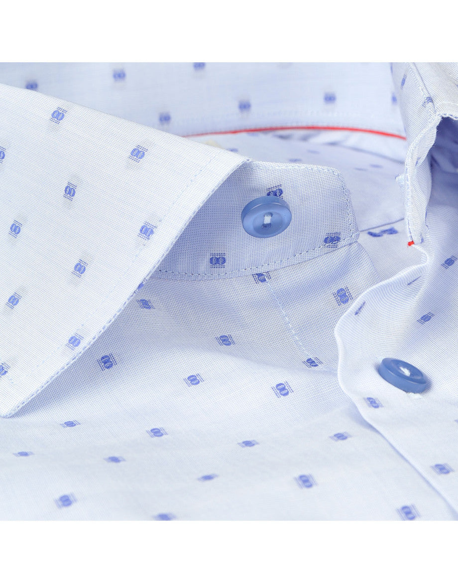 Made in Italy Dress Shirts// Lt Blue pattern - contemporary fit- Final Sale