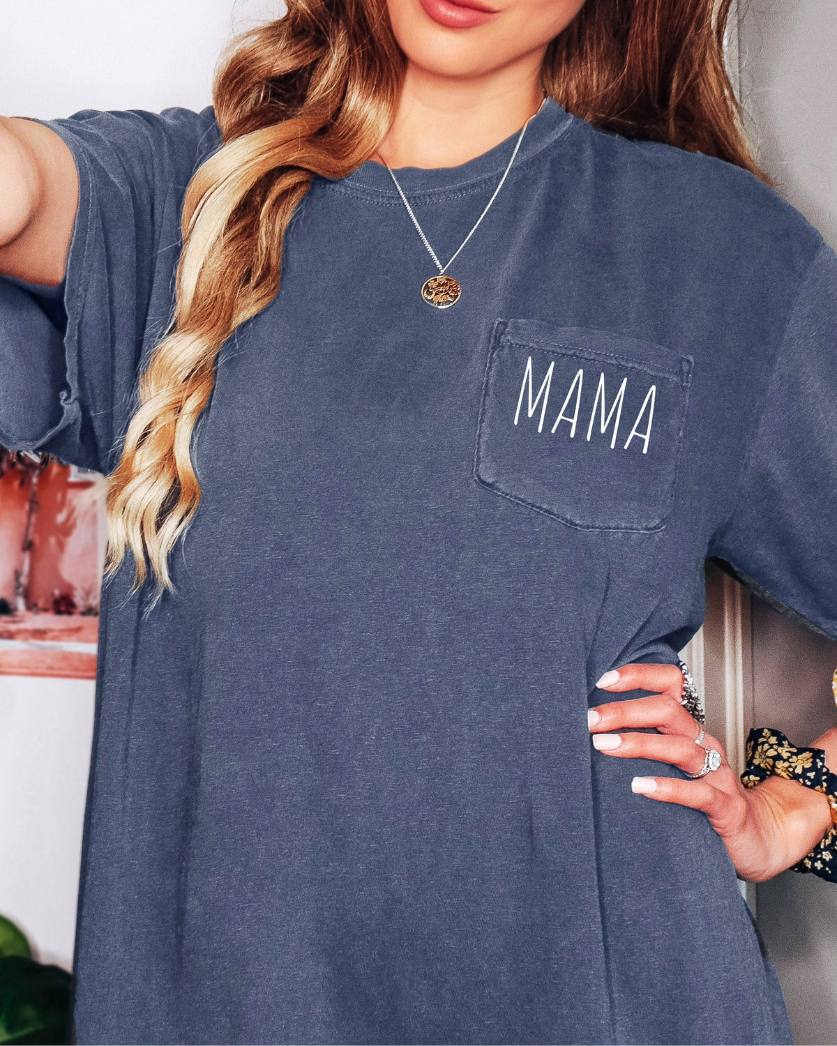 Mama Comfort Colors Pocket T Shirt
