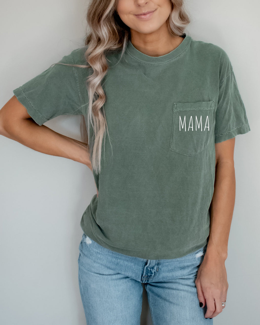 Mama Comfort Colors Pocket T Shirt