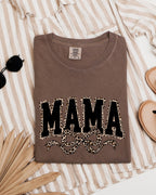 Mama Leopard Ribbon Comfort Colors T Shirt