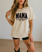 Mama Leopard Ribbon Comfort Colors T Shirt
