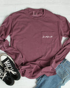 Mama Pocket Comfort Colors Long Sleeve Shirt