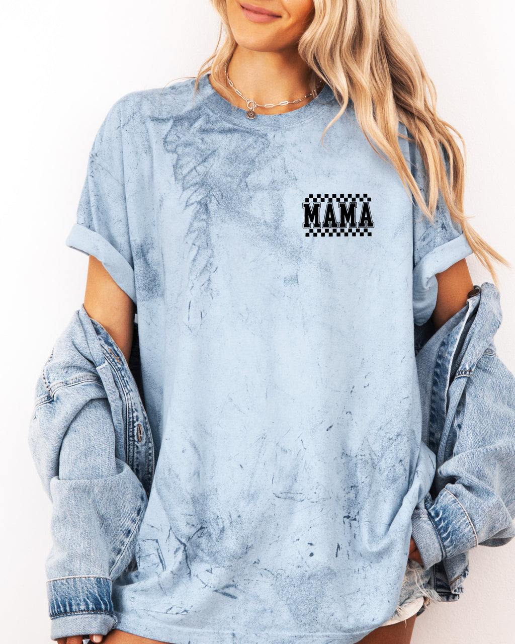 RetroPlaid MamaCheckered Front & Back Comfort Colors T Shirt