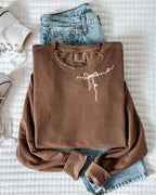 Mama Ribbon Around Neck Garment Dyed Comfort Colors Sweatshirt