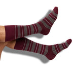 Maroon Triple Stripe Dress Socks