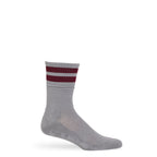 Gray Maroon Retro Stripe Casual Crew Socks