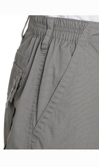 Men's Elastic Waist Cargo Shorts with Multi-Pocket Design