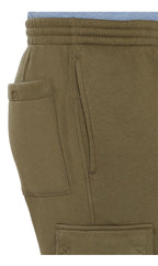 Men's Brushed Fleece Cargo Pants — Pull-On with Inner Drawstring