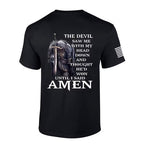 "The Devil Saw Me With My Head Down" Graphic T-Shirt – Dark Aesthetic Stoic Resilience Unisex Crewneck Tee