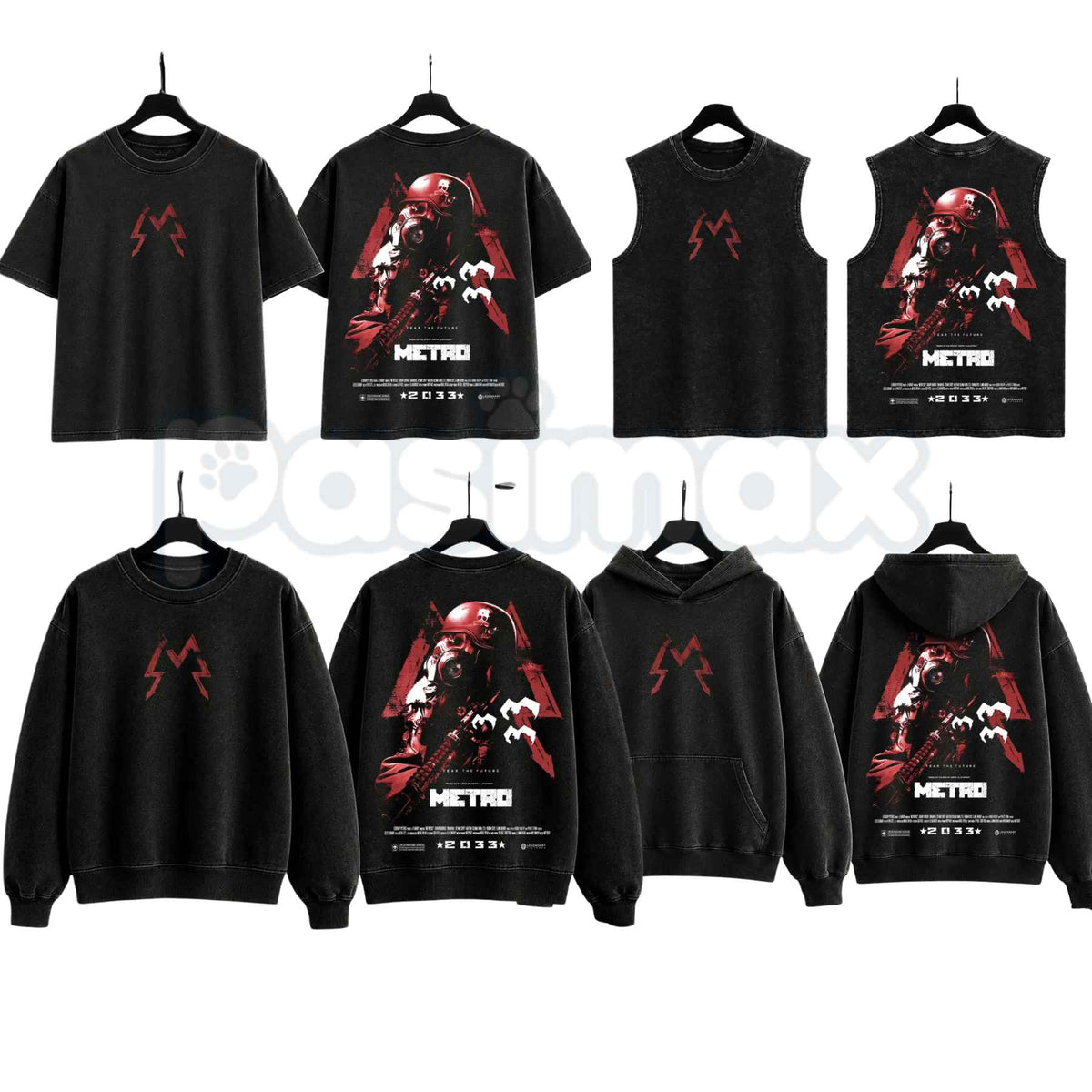 Metro 2033 Post-Apocalyptic Gaming Apparel – Retro Washed Graphic Oversized T-Shirt, Tank Top, Sweatshirt, Hoodie Vintage Streetwear