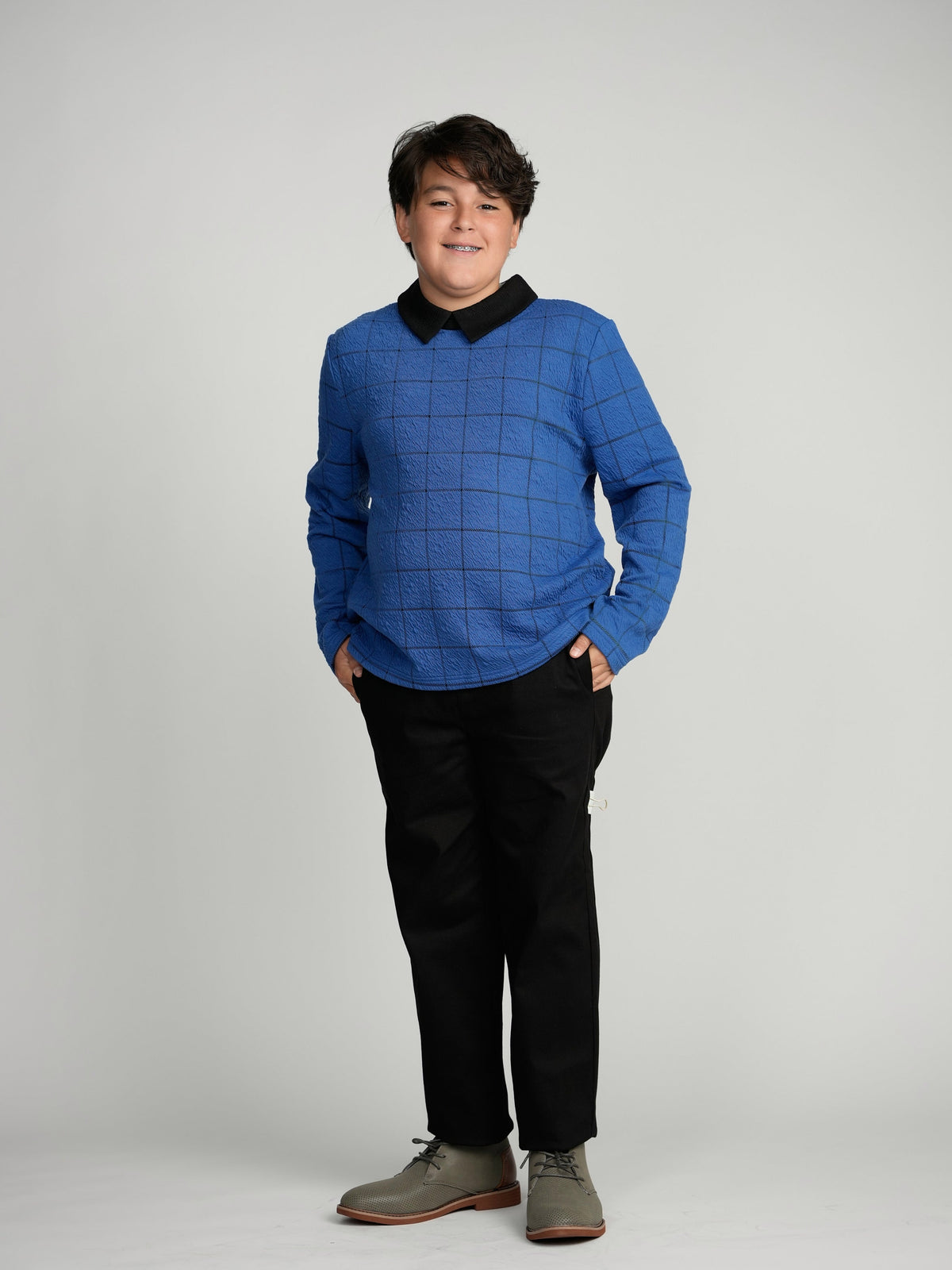 Windowpane Top (Long Sleeve)