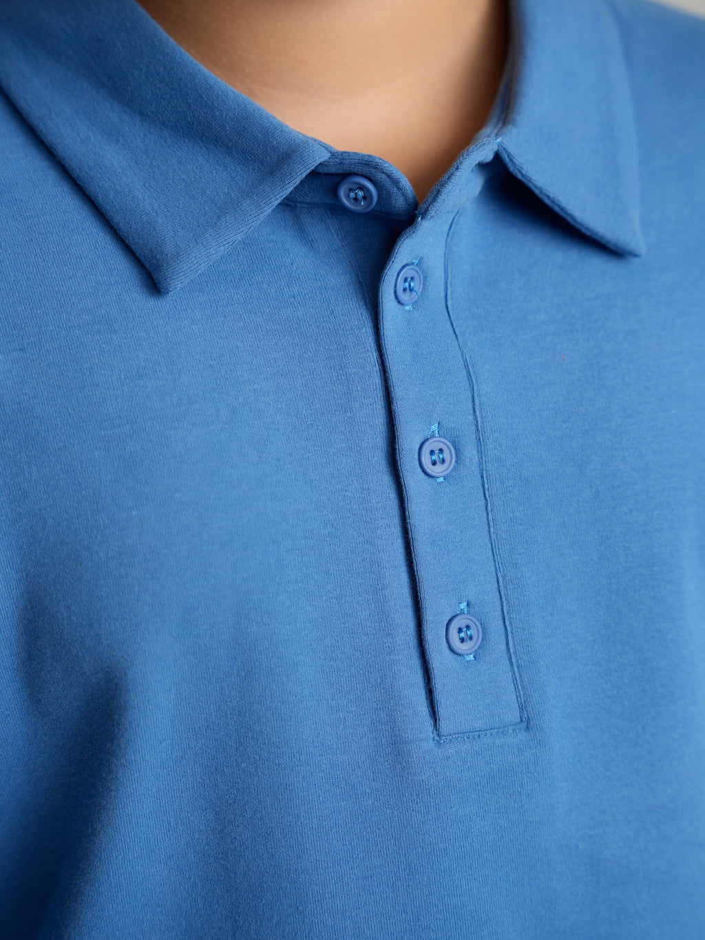 Cobalt Solid Polo (Long Sleeve)