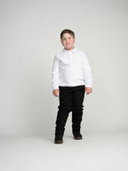 White Cuffed Polo (Long Sleeve)