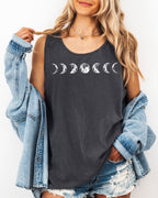 Moon Phase Comfort Colors Tank Top – Celestial Astrology Minimal Graphic