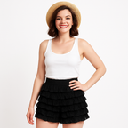 Malco Modes Ruffle Shorts for Women â?? Black Lace Bloomers, Sexy Ruffle Shorts, Halloween Boy Shorts & Y2K Costumes