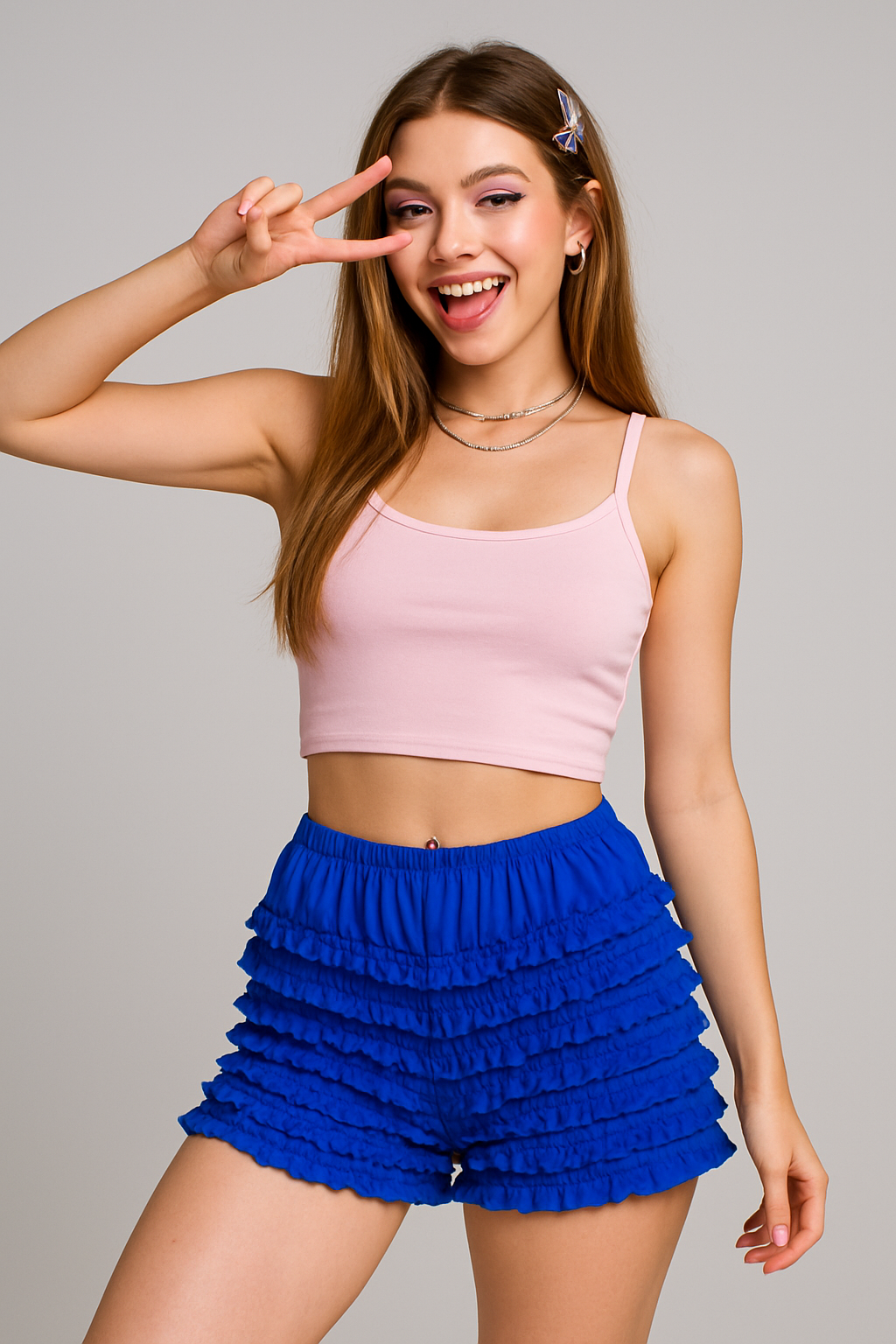 Malco Modes Ruffle Shorts for Women â?? Royal Blue Bloomers, Lace Bloomers, Sexy Ruffle Shorts, Halloween Boy Shorts & Y2K Costumes