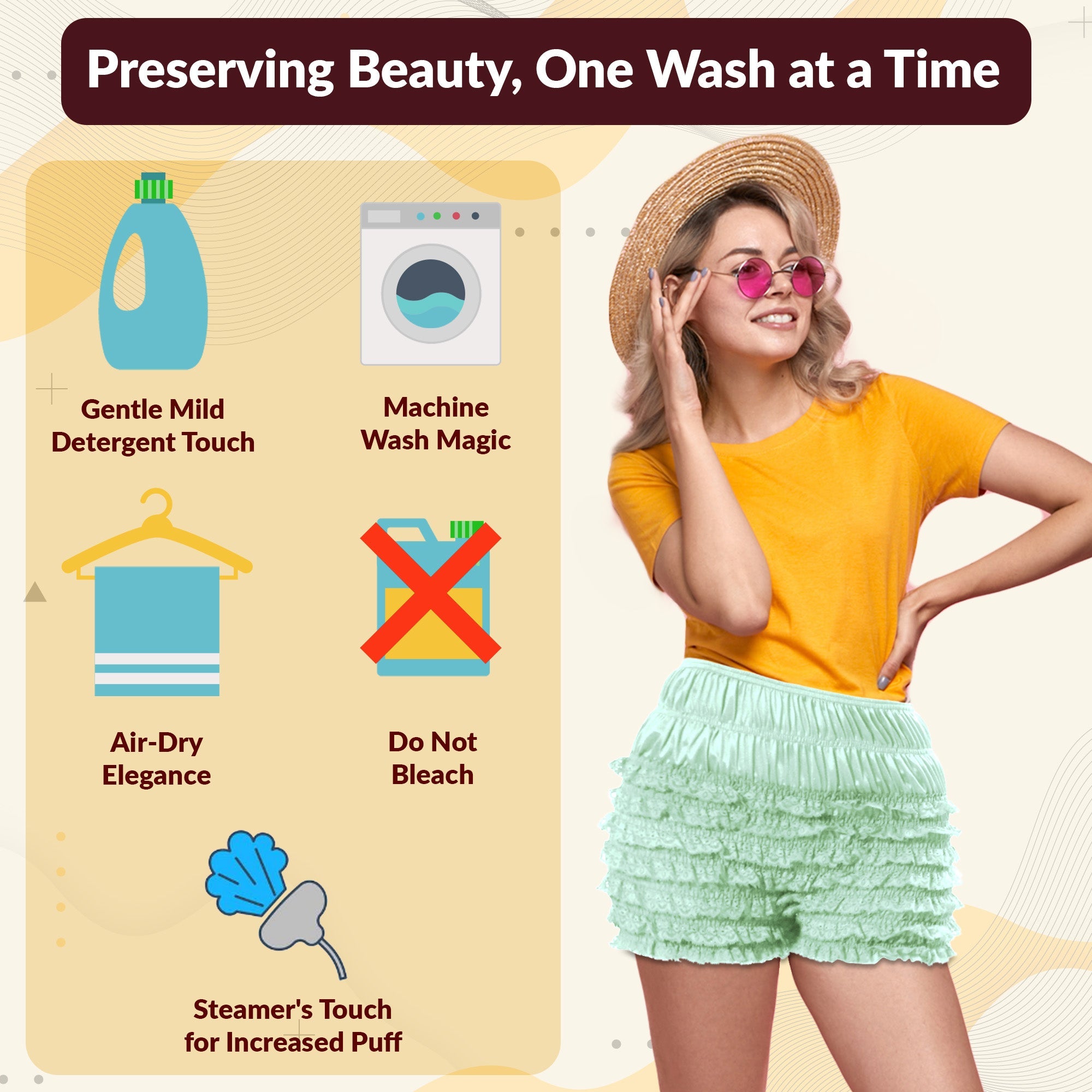 N20 Women's Sexy High Waist Ruffled Petti pants - Light Green