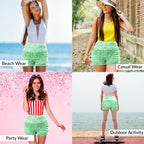 N20 Women's Sexy High Waist Ruffled Petti pants - Mint