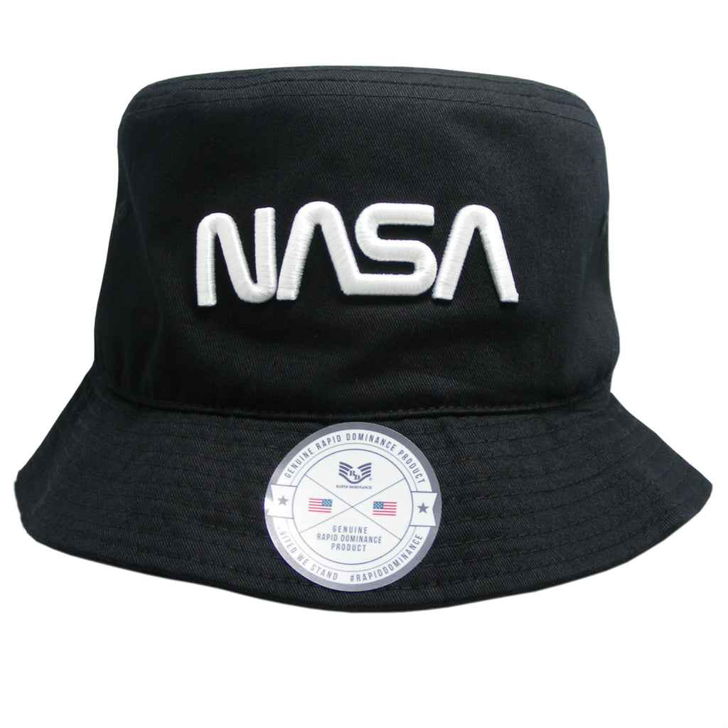 NASA Relaxed Bucket Hat,Worm,Black, L_XL