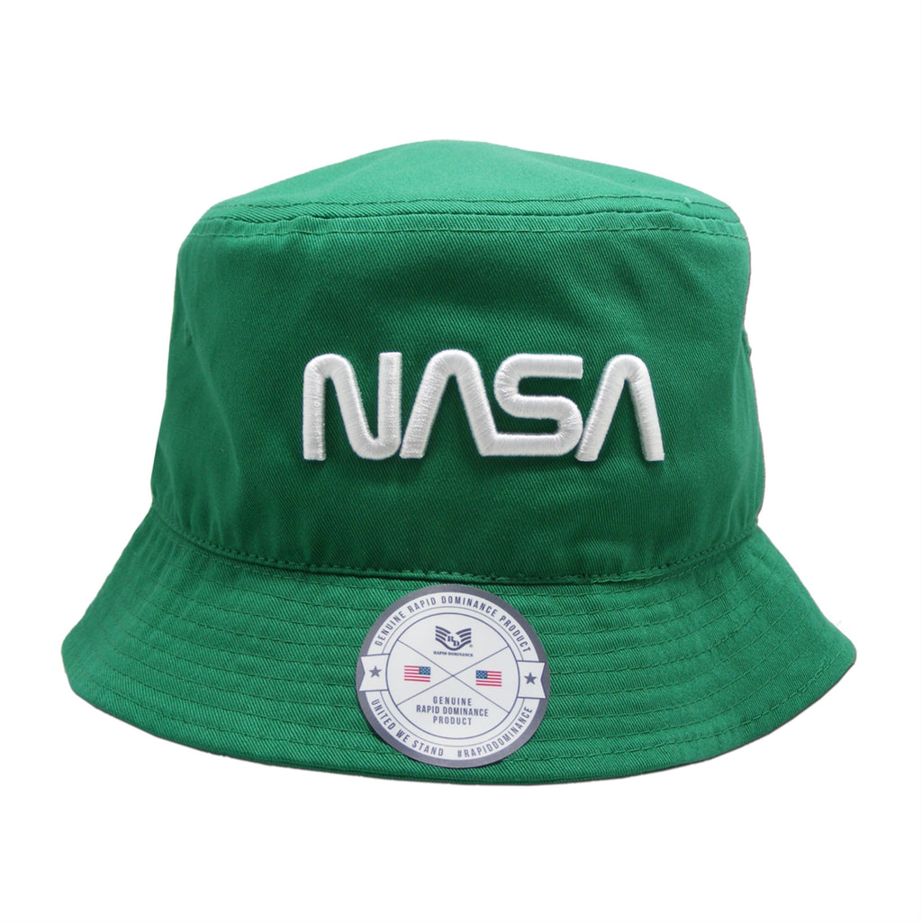 NASA Relaxed Bucket Hat,Worm,Kelly, L_XL