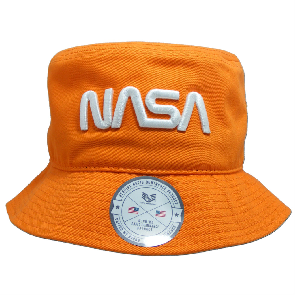 NASA Relaxed Bucket Hat,Worm,Orange, S_M