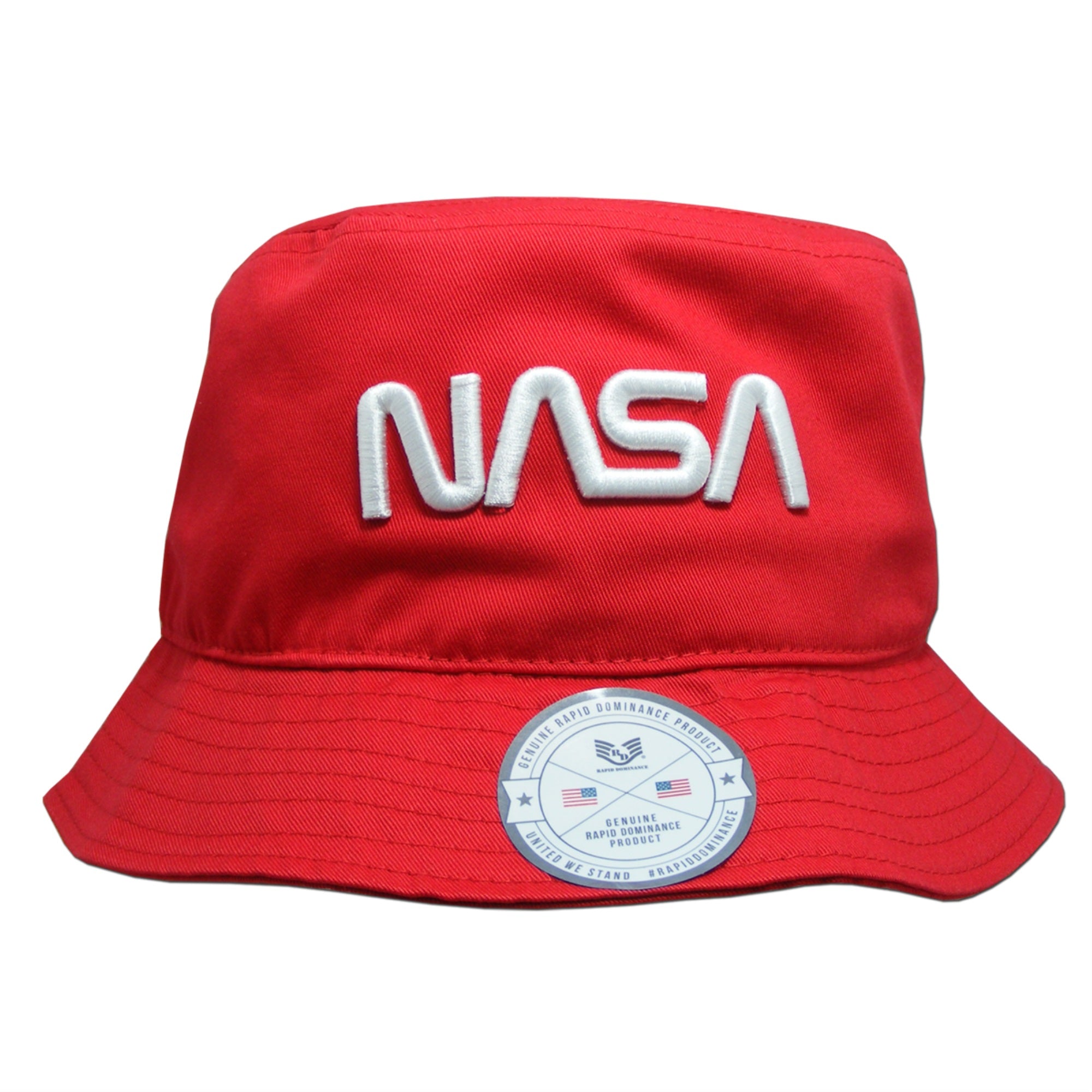 NASA Relaxed Bucket Hat, Worm, Red, L_XL