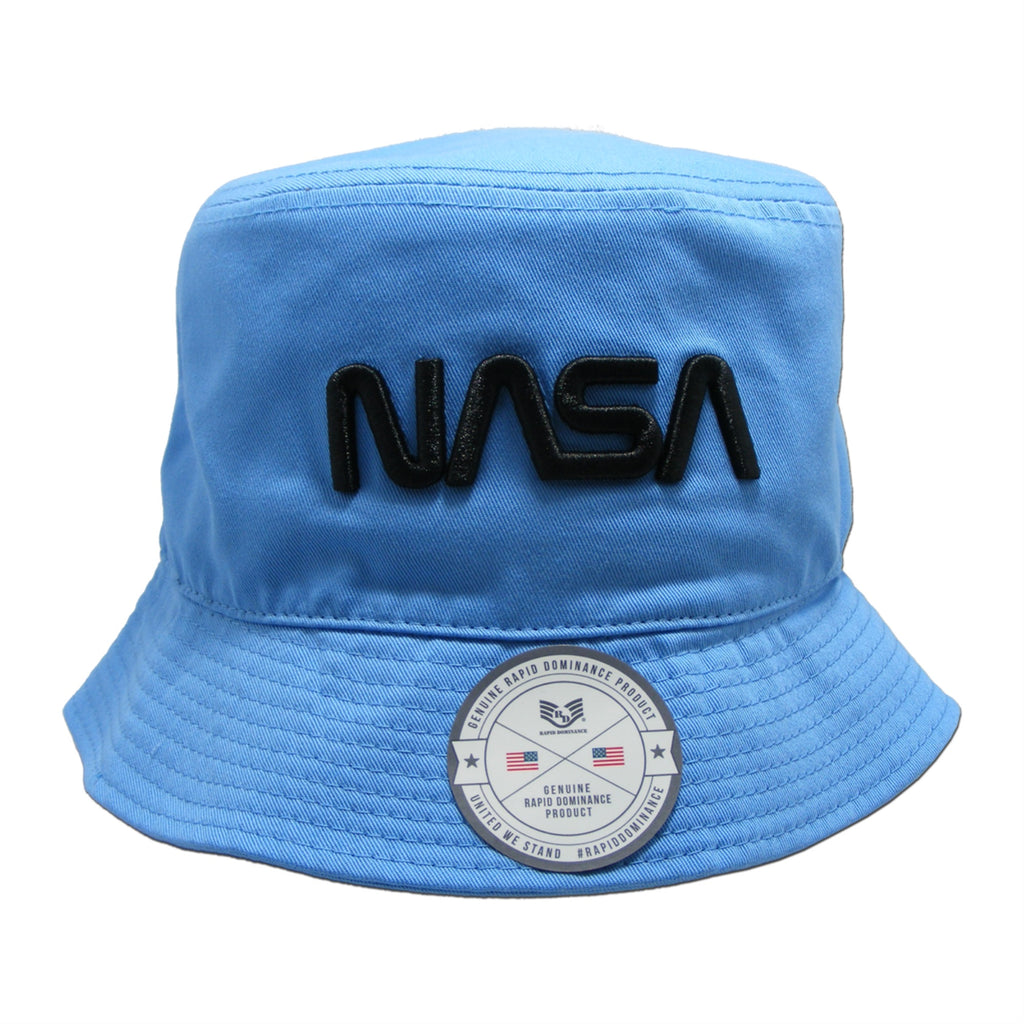NASA Relaxed Bucket Hat, Worm, Sky, L_XL