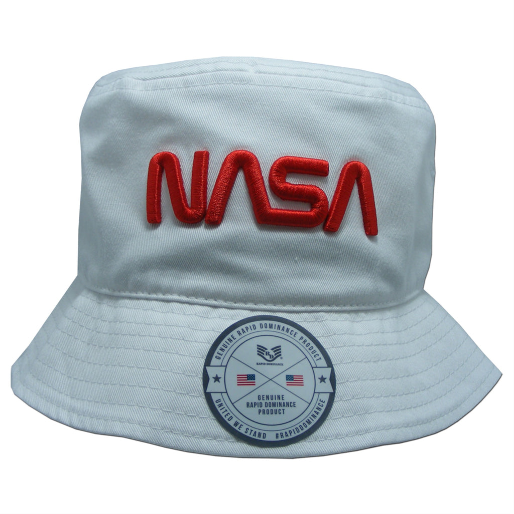 NASA Relaxed Bucket Hat,Worm,White, L_XL