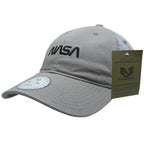 NASA Relaxed Trucker Caps, Worm, Grey