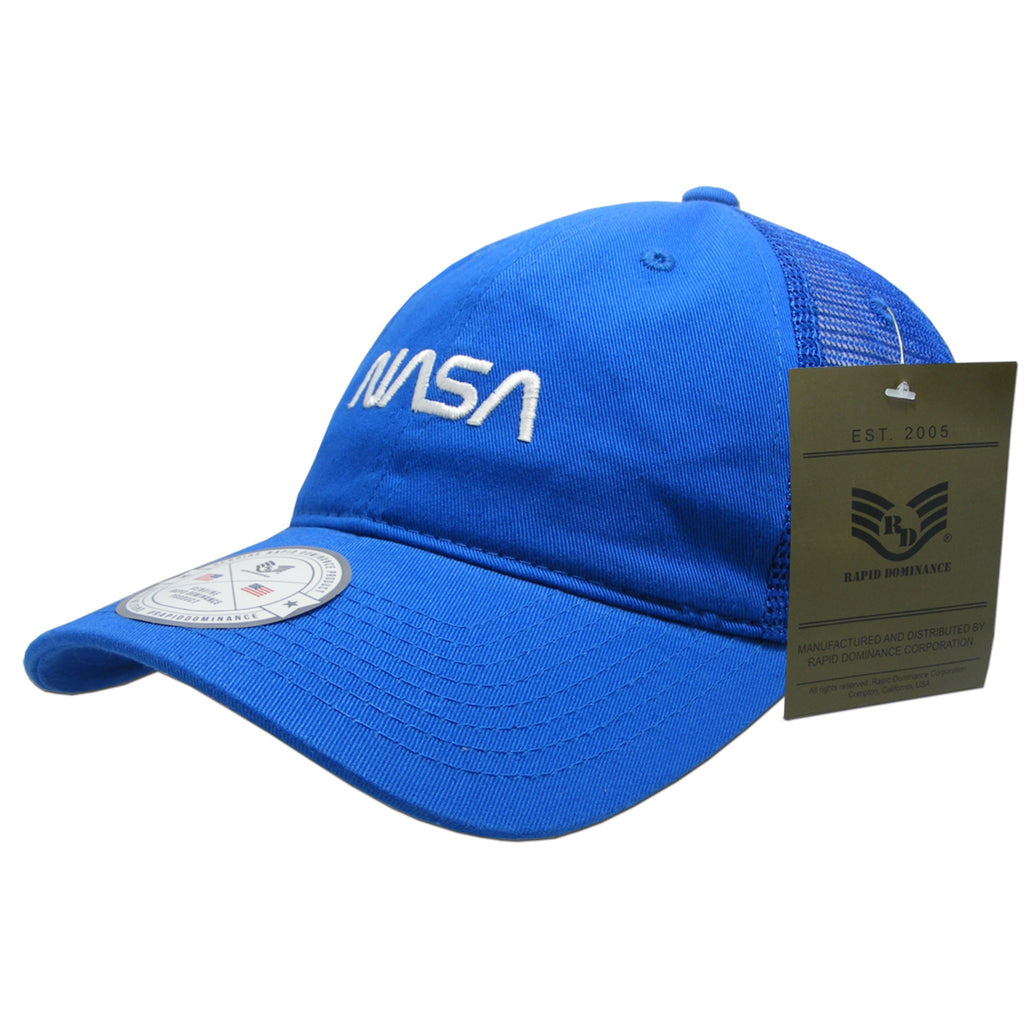 NASA Soft Trucker Caps, Worm, Royal