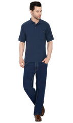 Men's Short Sleeve Polo Shirt — Pique Knit Cotton Blend with Chest Pocket