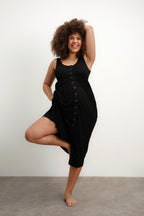 Ribbed Modal Henley Dress