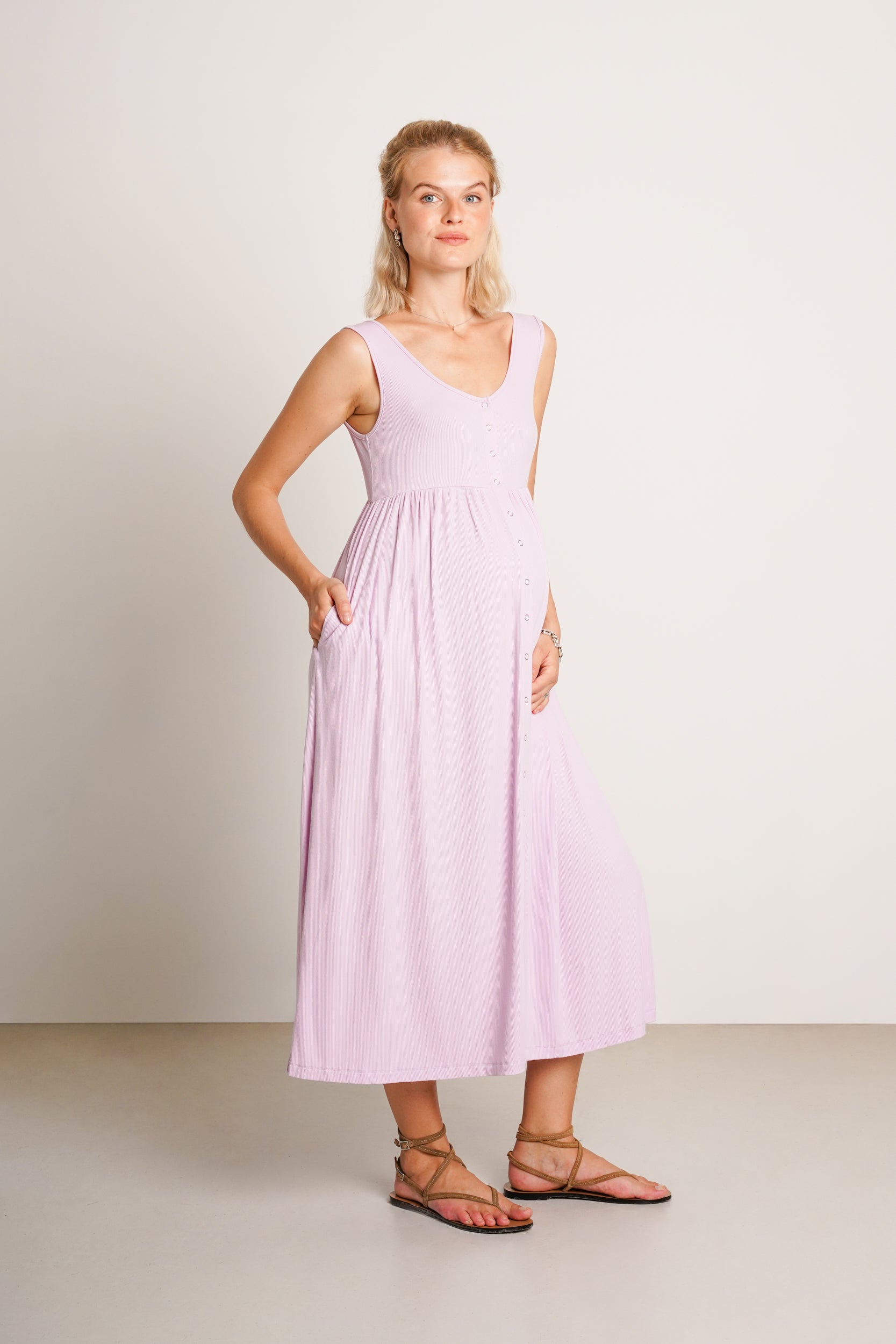 Ribbed Modal Henley Dress