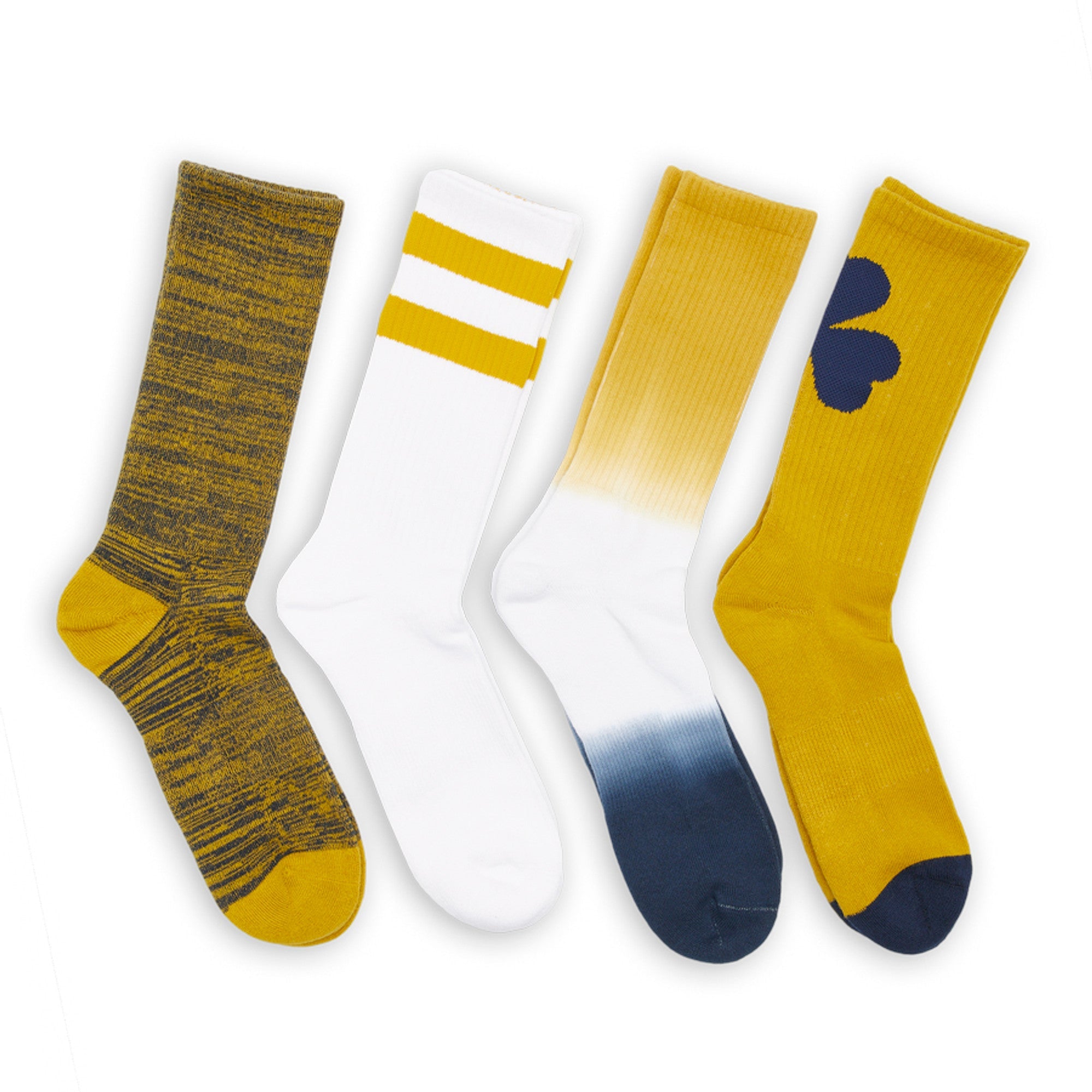 Navy Gold Casual Socks 4 Pack