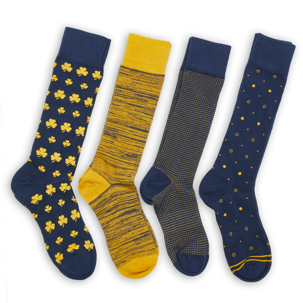 Navy Gold Mixed Socks 8 Pack