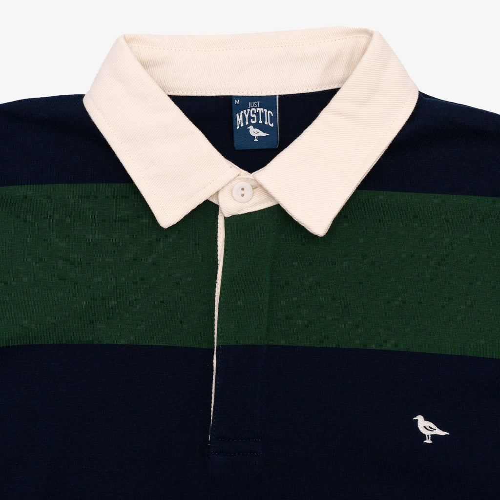 Classic Striped Rugby Shirt in Green and Navy