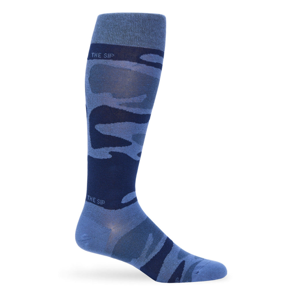 Navy Sip Camo Dress Socks