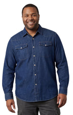 Men's Western Snap Button Shirt — Denim and Twill with Stitched Yoke