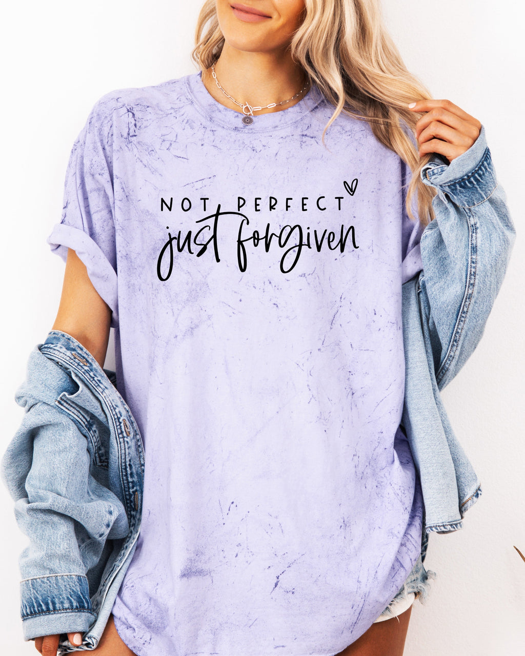 Not perfect Just Forgive Christian Comfort Colors Garment Dyed T Shirt