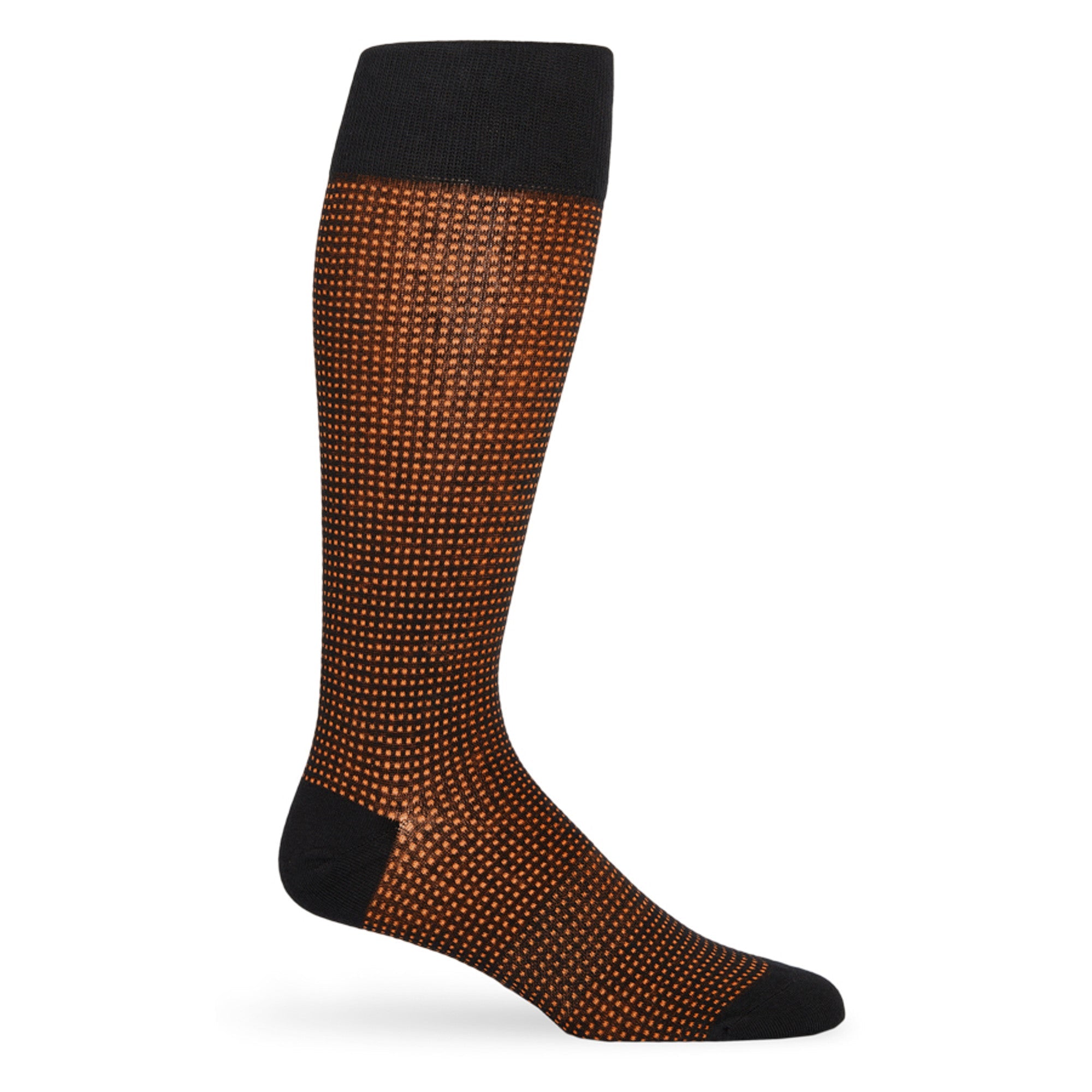 Orange and Black Birdseye Dress Socks