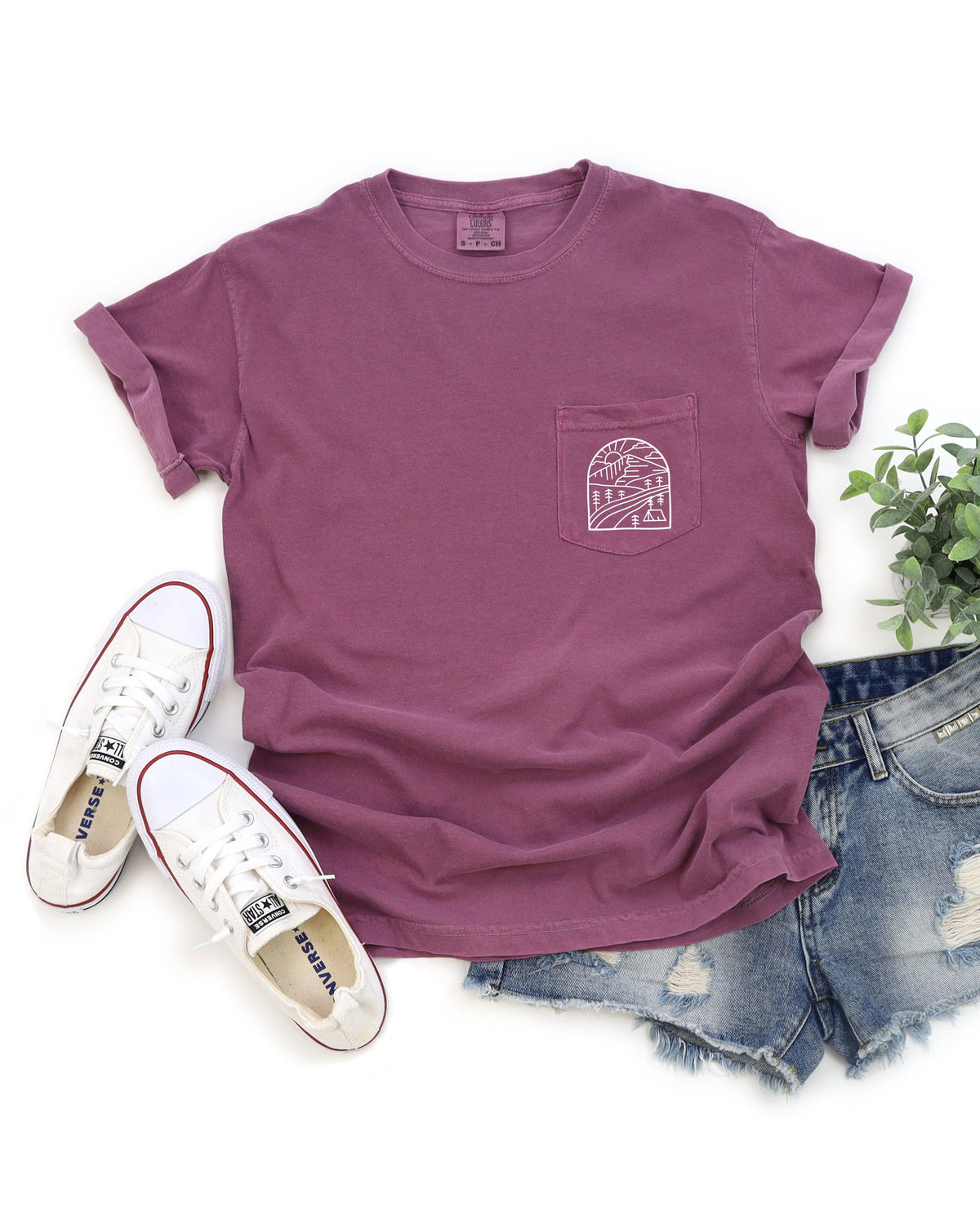 Outdoor Mountain Nature Comfort Colors Pocket T Shirt