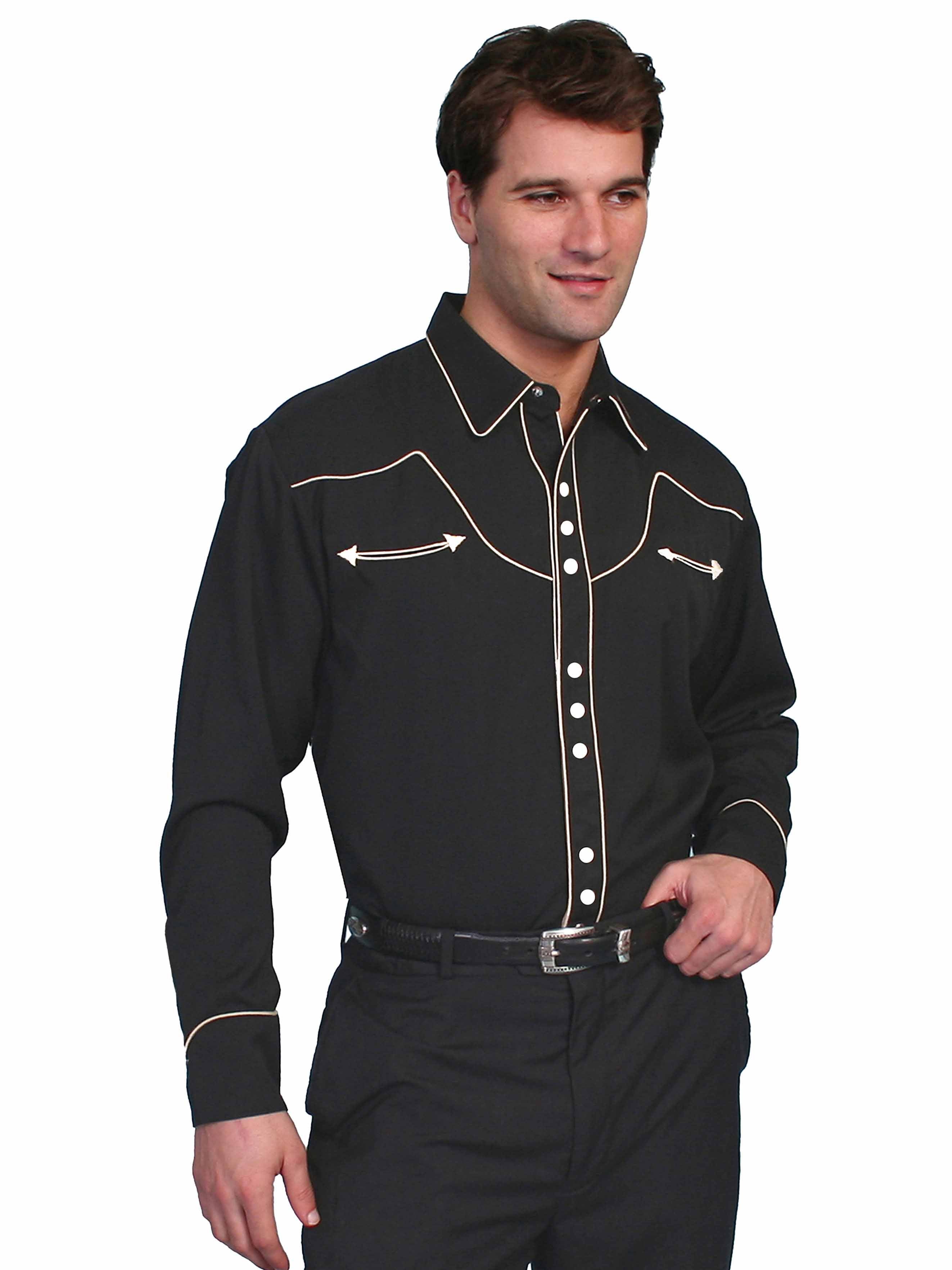 SOLID W/CONT. PIPING SHIRT