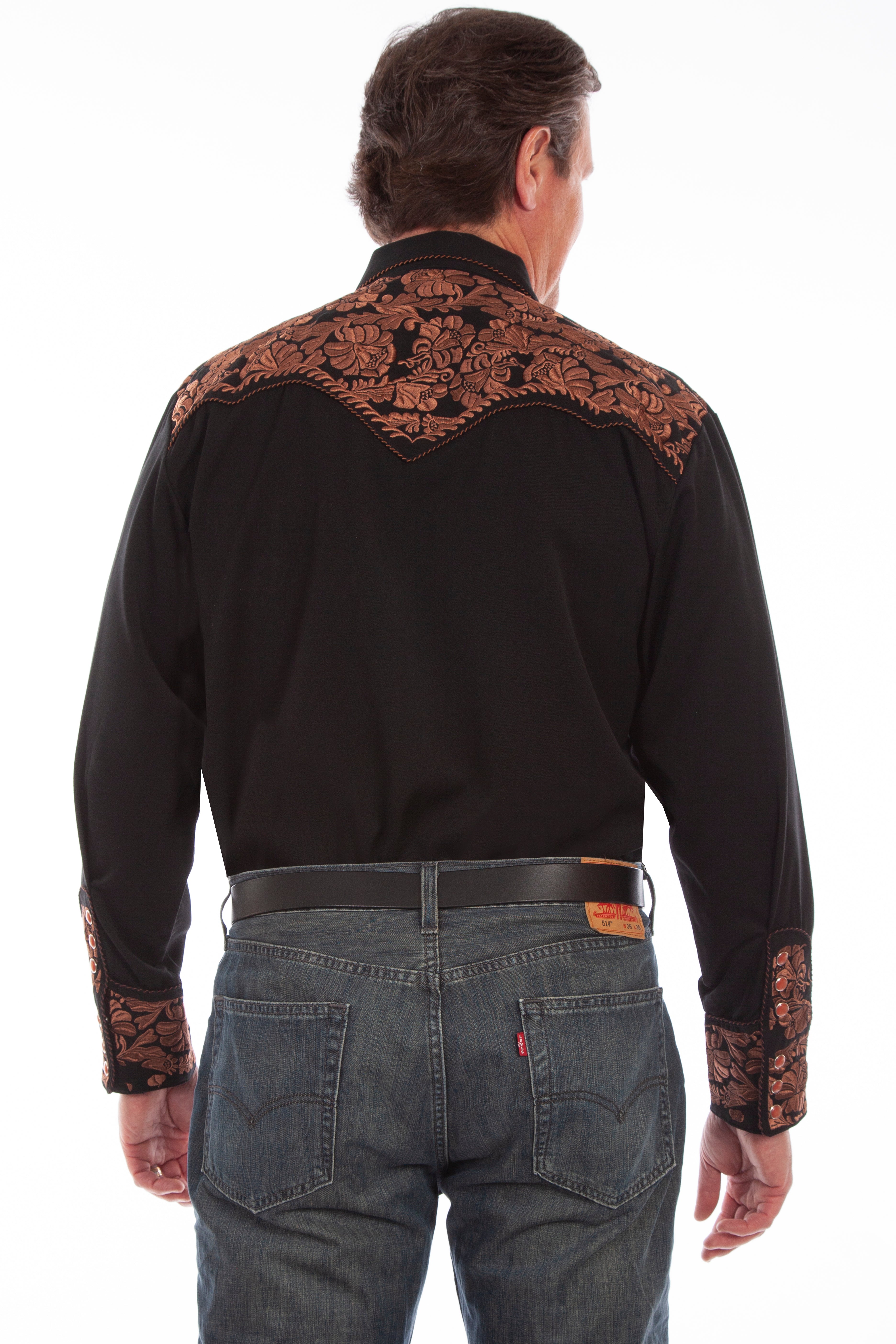 FLORAL TOOLED EMBROIDERY SHIRT