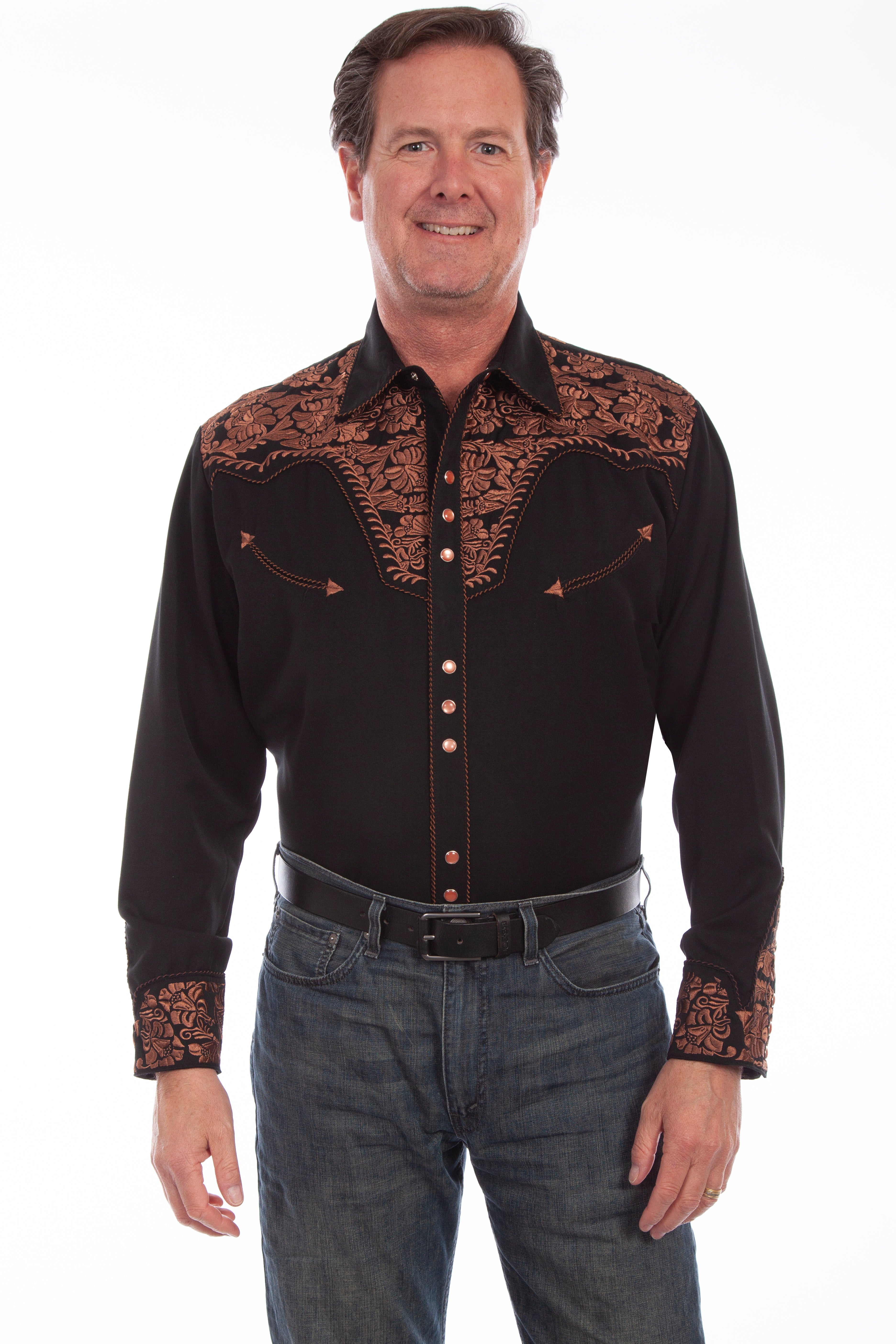 FLORAL TOOLED EMBROIDERY SHIRT