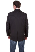 SOLID BLAZER W/TONAL PIPING