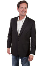 SOLID BLAZER W/TONAL PIPING