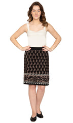 Women's Jacquard Knit Sweater Skirt — Knee Length