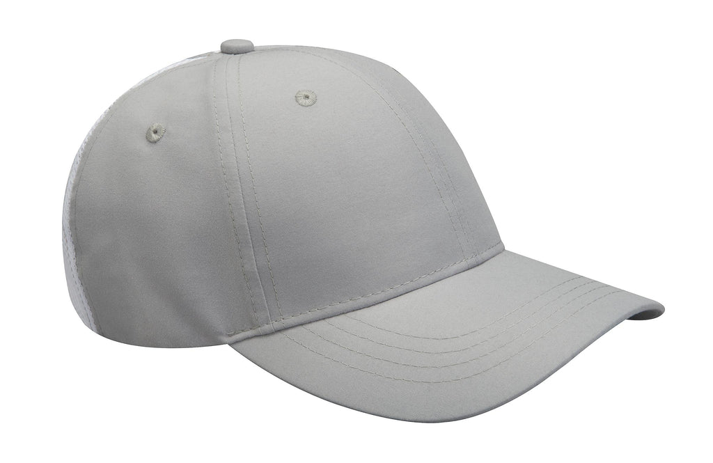 ADAMS CLUB HOUSE- Moisture Wicking Microfiber Ball Cap with Mesh Back Panels - PE105 GREY OSFM