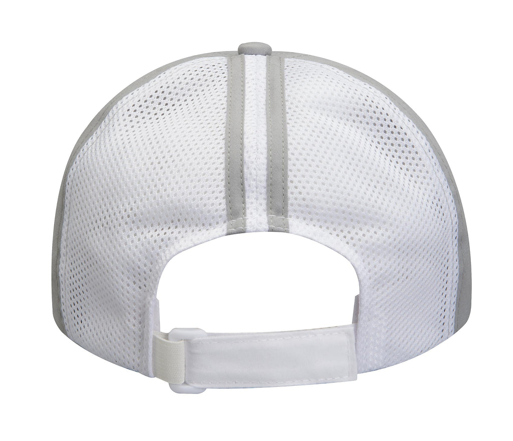 ADAMS CLUB HOUSE- Moisture Wicking Microfiber Ball Cap with Mesh Back Panels - PE105 GREY OSFM