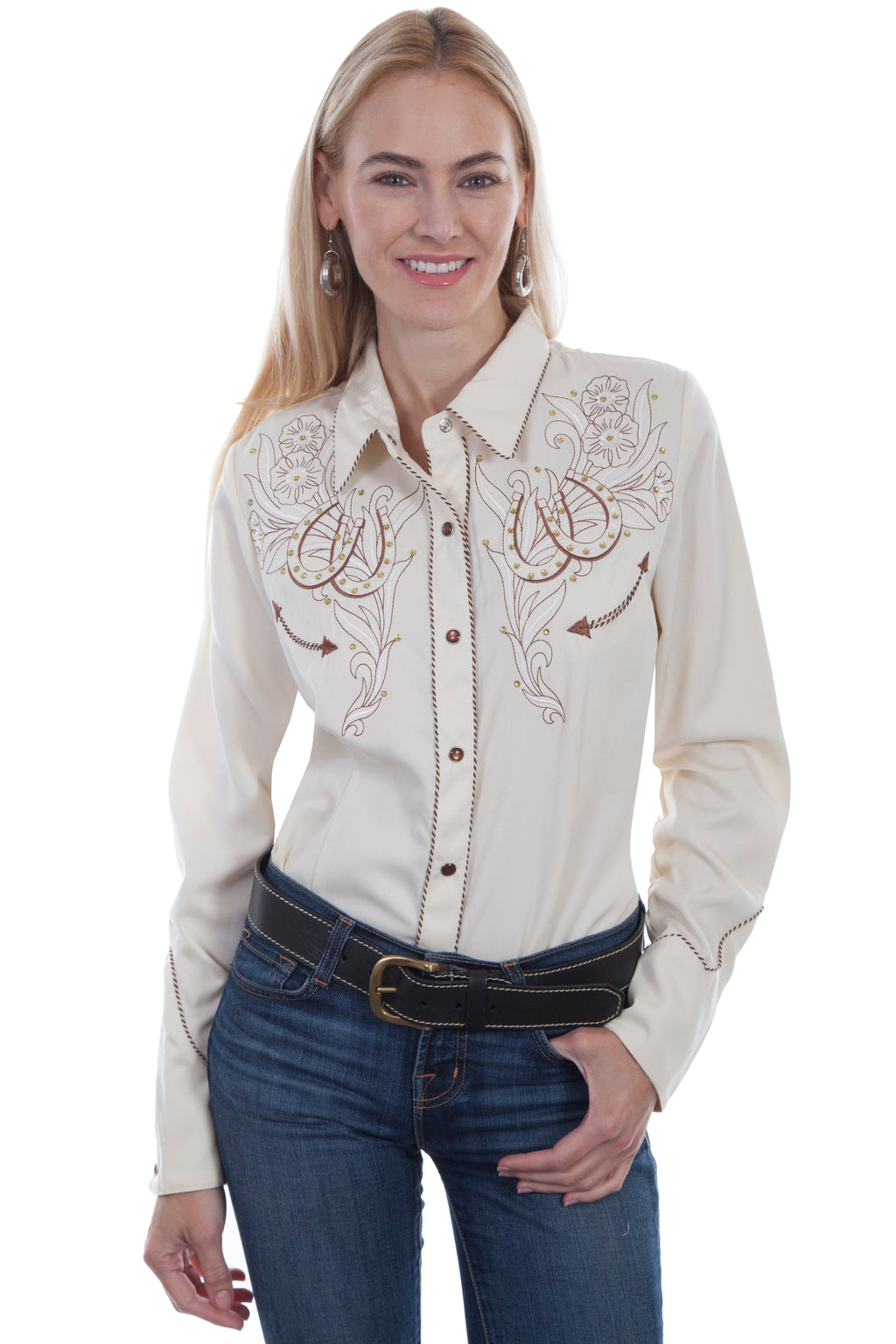 HORSE SHOE FLOWERS & STONES BLOUSE